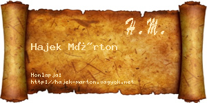 Hajek Márton névjegykártya