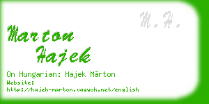 marton hajek business card