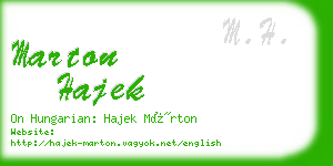 marton hajek business card